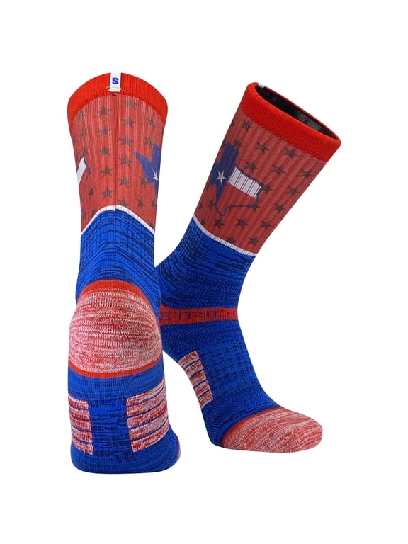 Dallas Texas Flag Split State Star Crew Socks