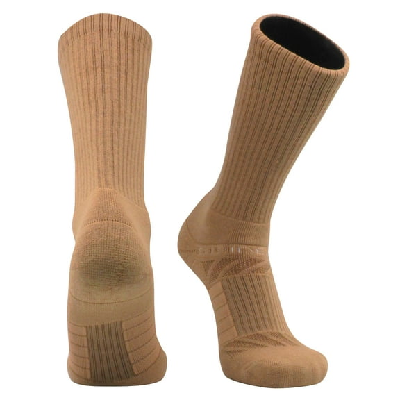 Strideline Premium Combed Cotton Color Crew Socks (Caramel)