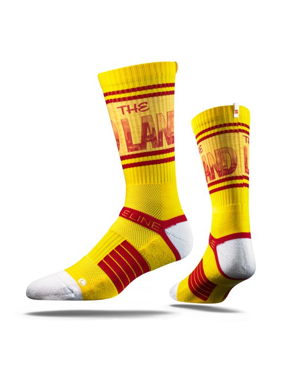 The Land Yellow Cleveland City Gold Red Crew Socks