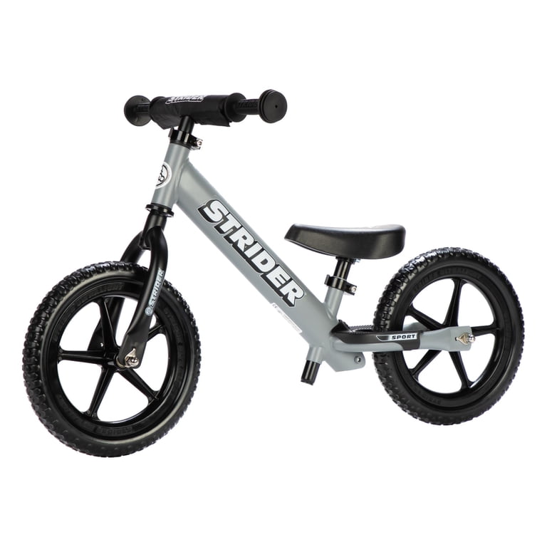 Strider 12‚Äù Sport Balance Bike, Matte Gray, Kids 1-4 Years, No