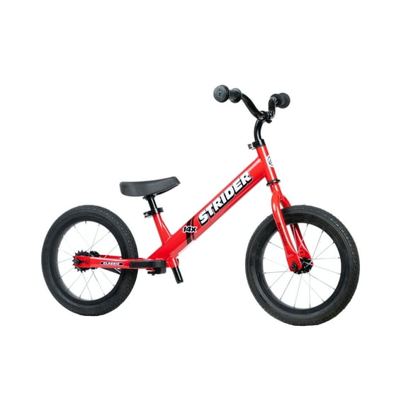 Strider 14x, Rocket Red- Balance Bike for Kids 3 to 6 Years - Includes Custom Grips, Padded Seat, Performance Footrest & All-Purpose Tires - Easy Assembly & Adjustments