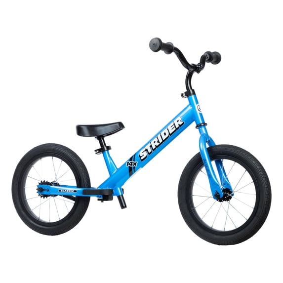 Strider 14x Classic, Awesome Blue - Balance Bike for Kids 3 to 6 Years -Includes Kid Sized Grips, Padded Seat, Performance Footrest, All-Purpose Tires Easy Assembly, Tool-Free Adjustments
