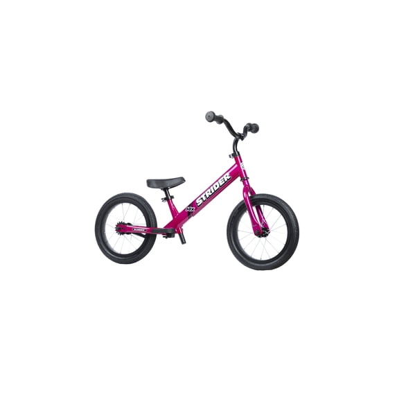 Strider 14x Classic, Funky Fuschia- Balance Bike for Kids 3 to 6 Years - Includes Custom Grips, Padded Seat, Performance Footrest & All-Purpose TiresEasy Assembly & Tool-Free Adjustments