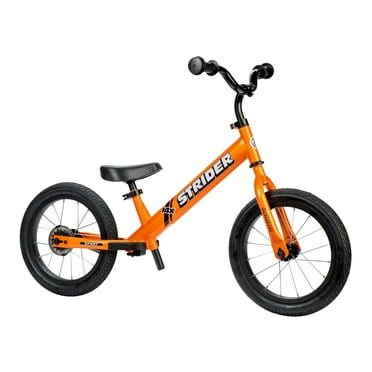 Strider 14x, Totally Tangerine - Balance Bike for Kids 3 to 6 Years - Includes Custom Grips, Padded Seat, Performance Footrest & All-Purpose Tires - Easy Assembly & Adjustments