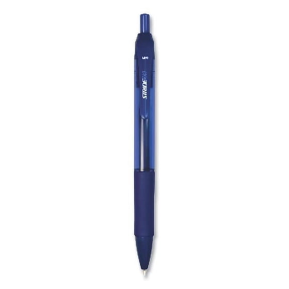 Striderio Retractable Gel Pen - Medium 0.7 mm - Blue Ink - Translucent Blue Barrel - Pack of 12
