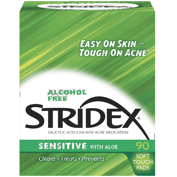 Stridex Daily Care Acne Pads with Aloe, Acne Medication, Sensitive Skin, 90 ct