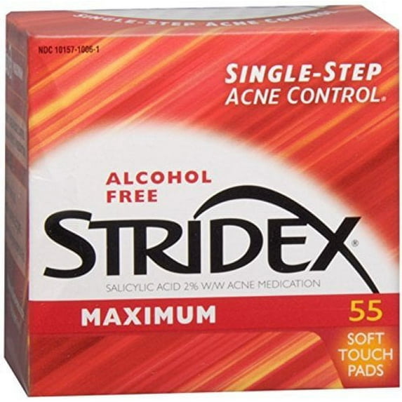 Stridex Pads, Maximum Strength, 55 ct (Pack of 6)