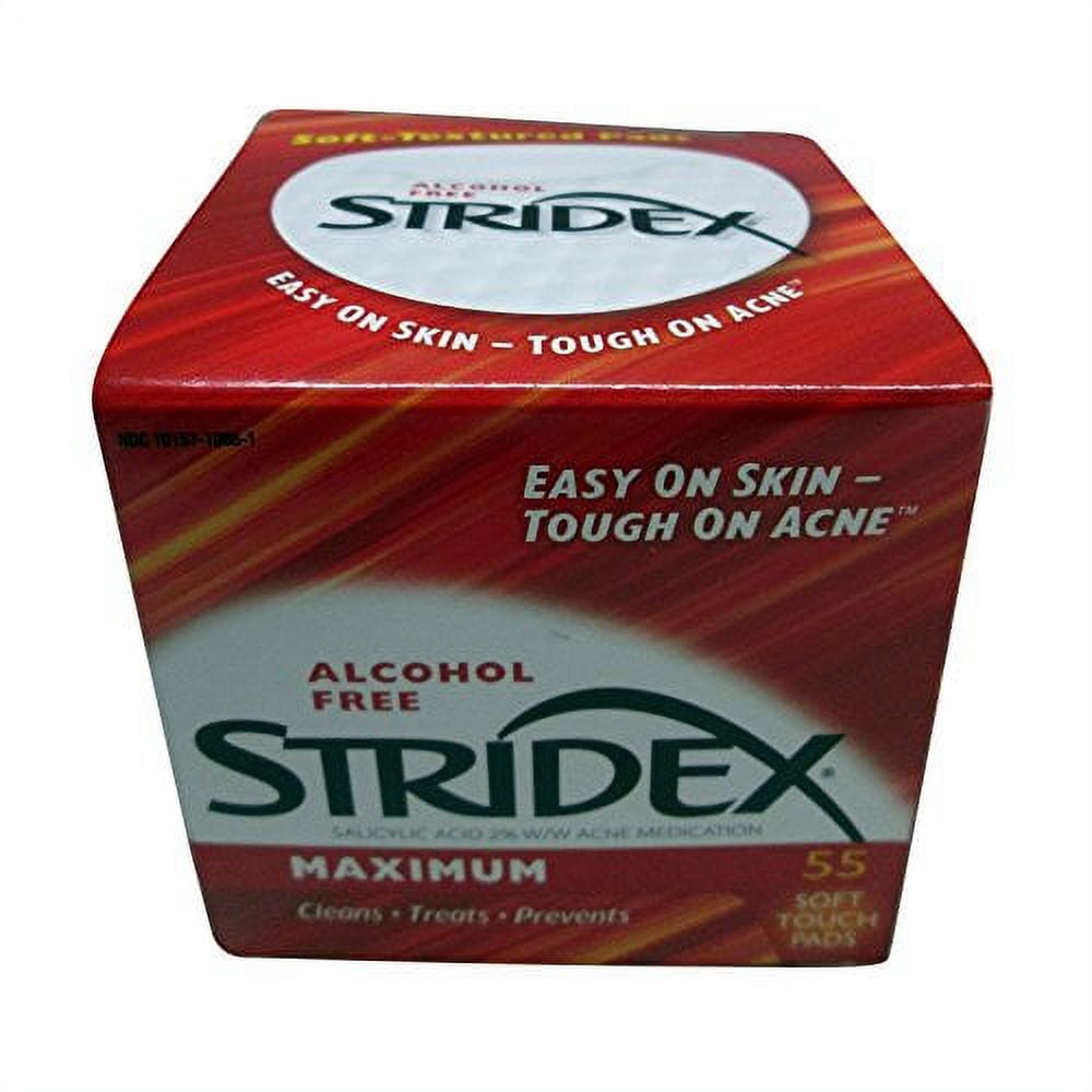 Stridex Max Strength Acne Pads - 55 Medicated Pads With 1% Salicylic Acid