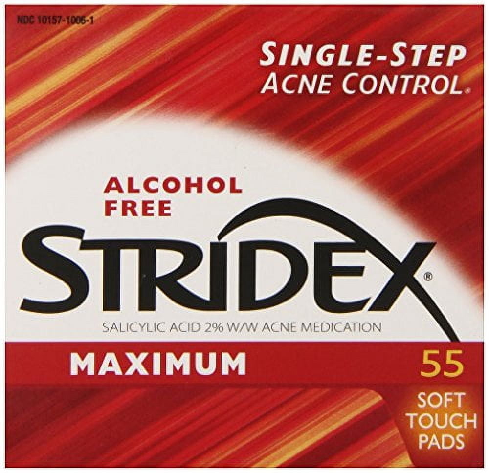 Stridex Strength Medicated Pads Maximum Alcohol-Free Soft Pads 55ct, 6-Pack