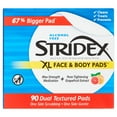 thumbnail image 1 of Stridex XL Face & Body Pads, Salicylic Acne Treatment Pads, Medicated and Alcohol Free, 90 Count, 1 of 8