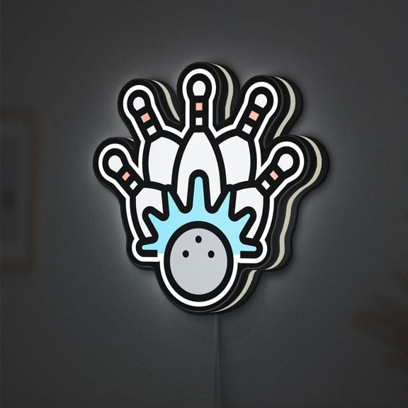 Strike 3D Novelty Light Box for Game Rooms, Bowling Decor, Ideal for Bowlers (Width 8 inch, 20cm)