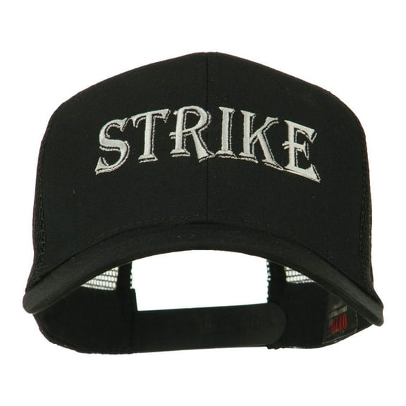 Strike Embroidered 6 Panel Mesh Cap - Black OSFM