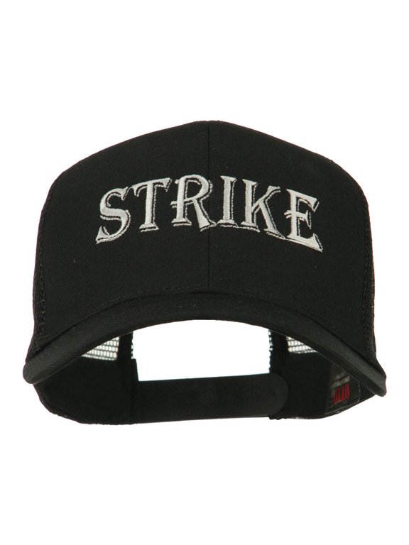 Strike Embroidered 6 Panel Mesh Cap - Black OSFM