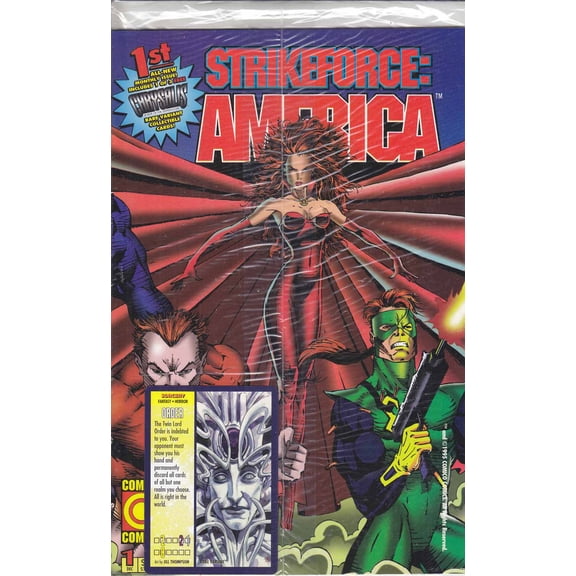Strike Force America (2nd Series) #1B (with card) VF ; COMICO Comic Book