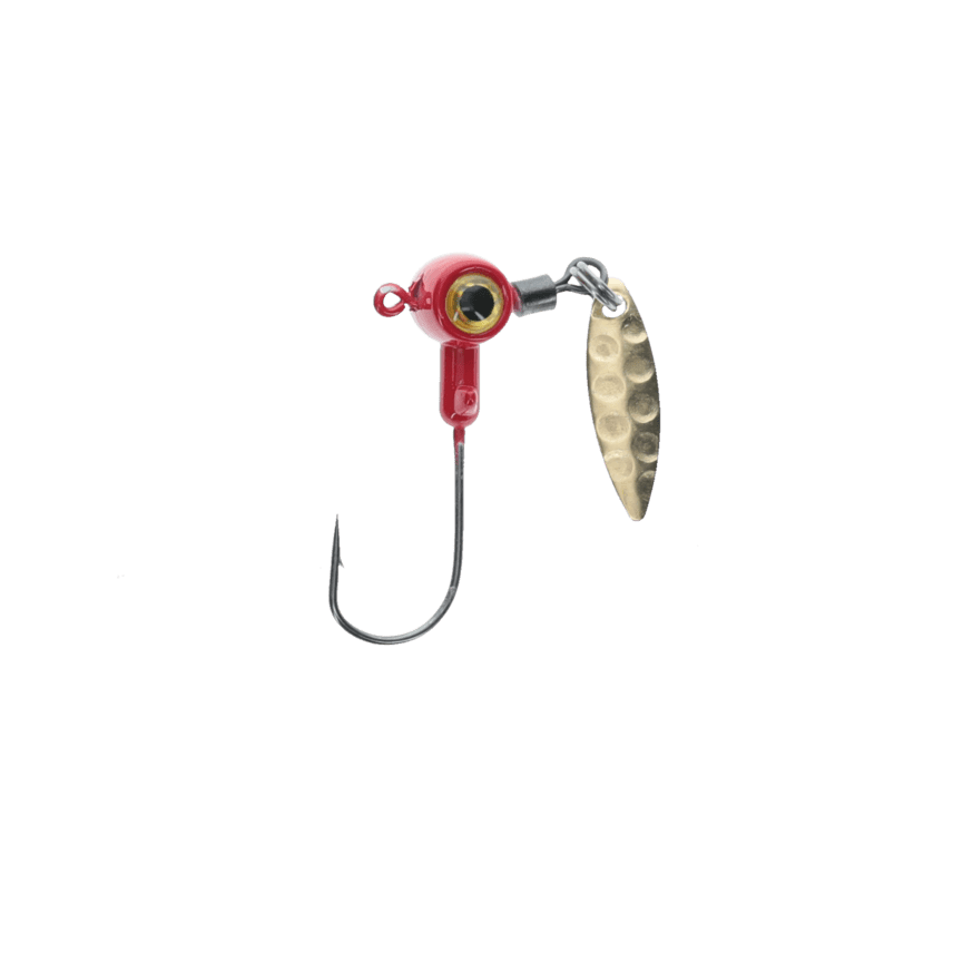 Strike King Mr. Crappie Sausage Head Spins - 1/16 oz; Flo Red