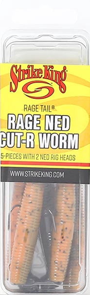 Strike King Rage Ned Cut-R Worm Bama Craw Soft Bait Lure