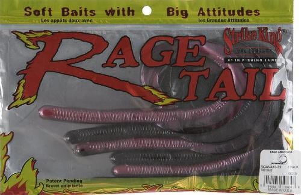 Strike King Rage Tail Anaconda Bait (Red Shad, 10-Inch)