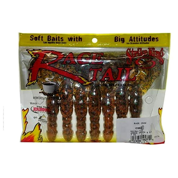 Strike King Rage Tail Craw 4" Fishing Lures for Bass, 7 Count