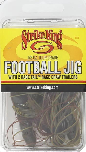 Strike King Touchdown Jig 1/2 oz Rage Craw Green Pumpkin Bass Jig