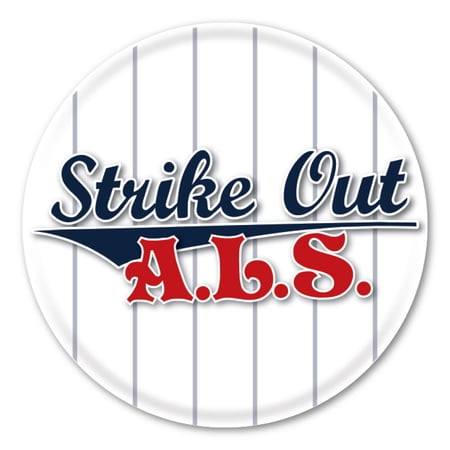 Strike Out ALS Circle Button with Pin Back