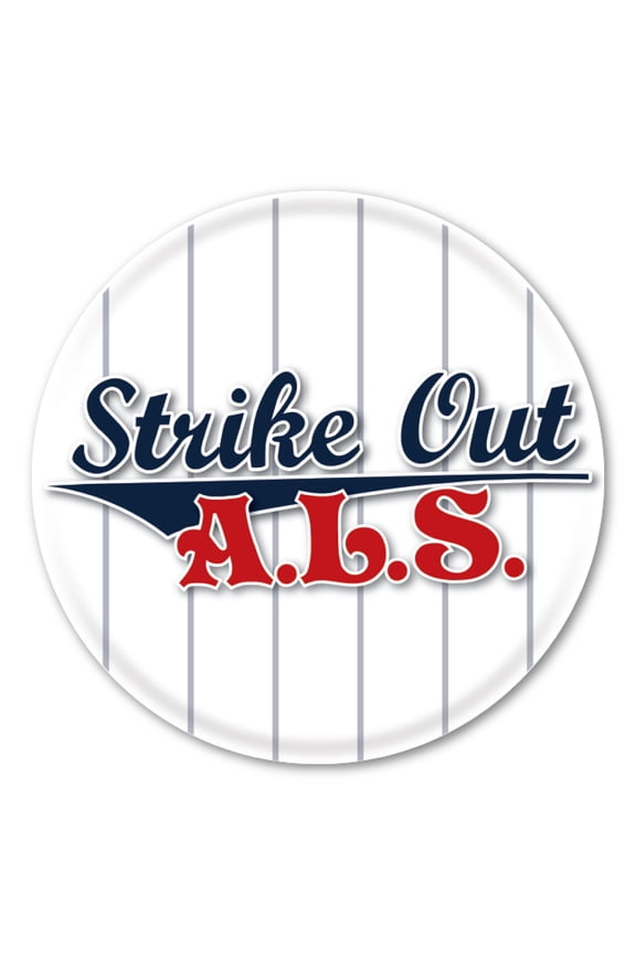 Strike Out ALS Circle Button with Pin Back