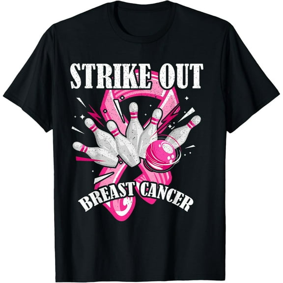 Strike Out Breast Cancer Awareness Bowling Fighter T-Shirt