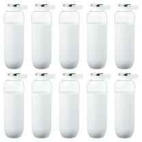 Strike Plastic Water Bottles with Carrier Handle 27 oz. Set of 10, Bulk Pack - Reusable, Great for Gym, Hiking, Cycling, and For School - White