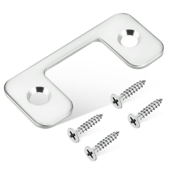 Strike Plate Door Latch Protector Plate Door Lock Covering Plate Stainless Steel Security Door Lock Replacement Part With Screws