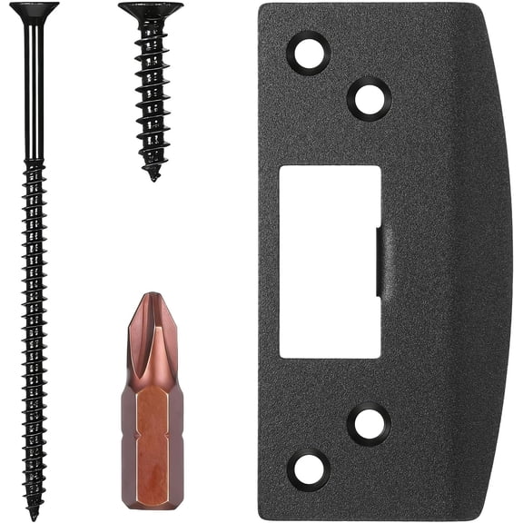 Strike Plate, Oversized Door Strike Plate with Large Hole Heavy Duty Version Door Reinforcement Plates for Interior Doors Cover Worn Jamb Slot Black