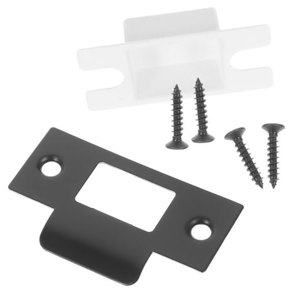 FUEENIRVA Long Door Strike Plate Wooden Door Locks Metal Black 1 Set