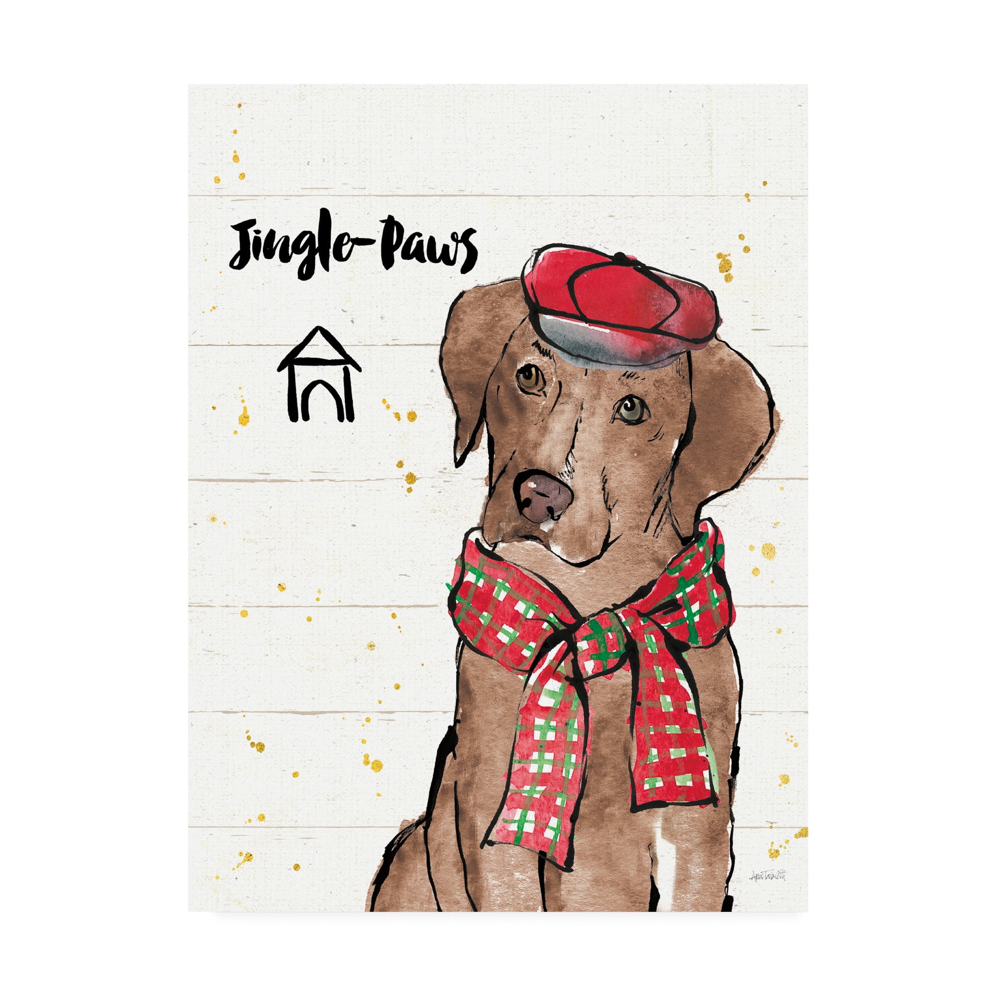 Strike a Paws II v2 Christmas Jingle Paws' Canvas Art by Anne Tavoletti