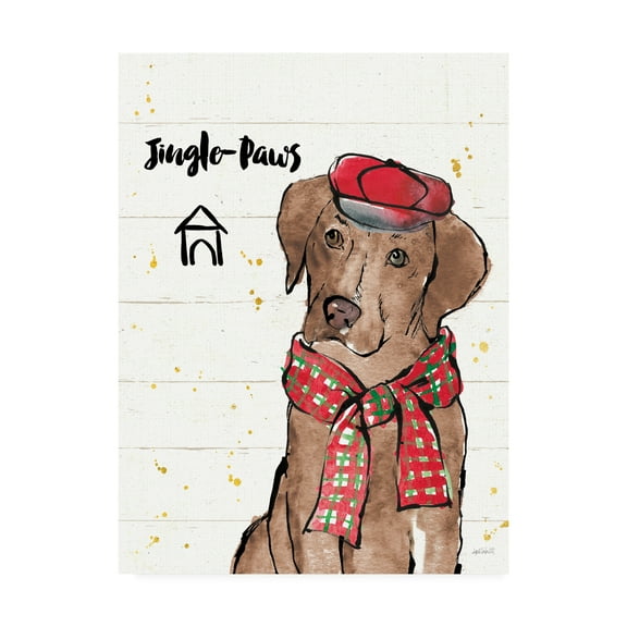 Strike a Paws II v2 Christmas Jingle Paws' Canvas Art by Anne Tavoletti