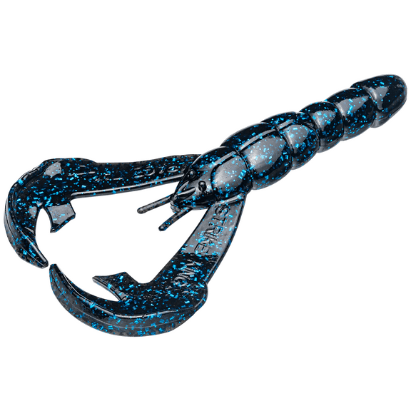 Strike king Rattlin' Rage Craw 4" Plastic Crawfish Fishing Lure Black / Blue