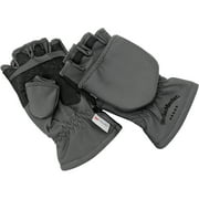 StrikeMaster Five Finger Flip Fishing Mitts - Medium - Gray