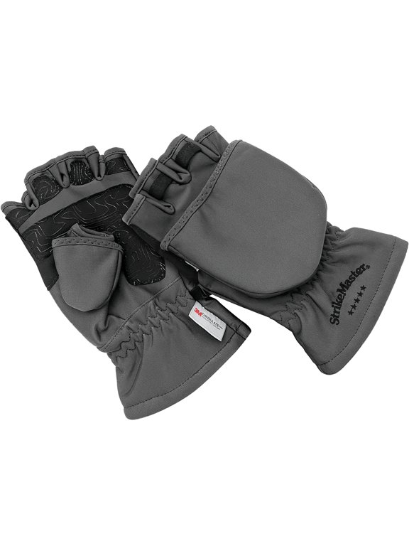 Five Finger Flip Fishing Mitts - Medium - Gray