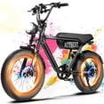thumbnail image 1 of Electric Bike for Adults, Peak 1500W 28 MPH Fat Tire All-Terrain Electric Motorcycle, Full Suspension Mountain Electric Dirt Bike for Men/ Women Black & Gray, 1 of 9