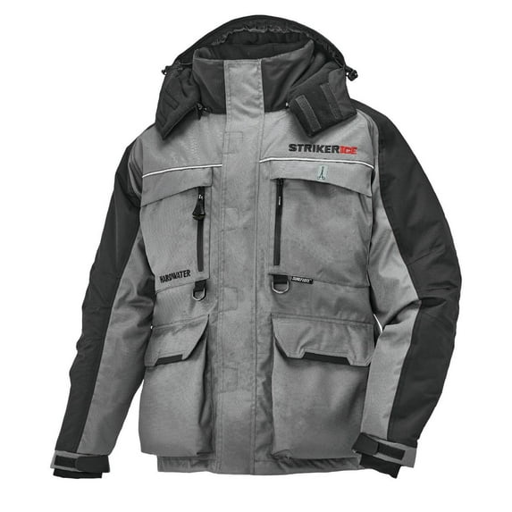 Striker Ice Men's Hardwater Gray/Black Jacket In 4X-Large Tall