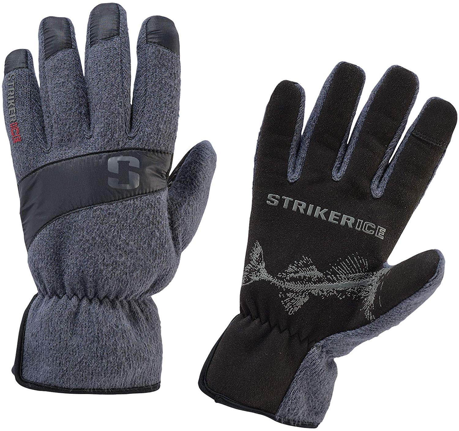 Striker Ice Men's Warm Tech Touch Fingertip Fleece Driving Gloves Gray  3X-Large 