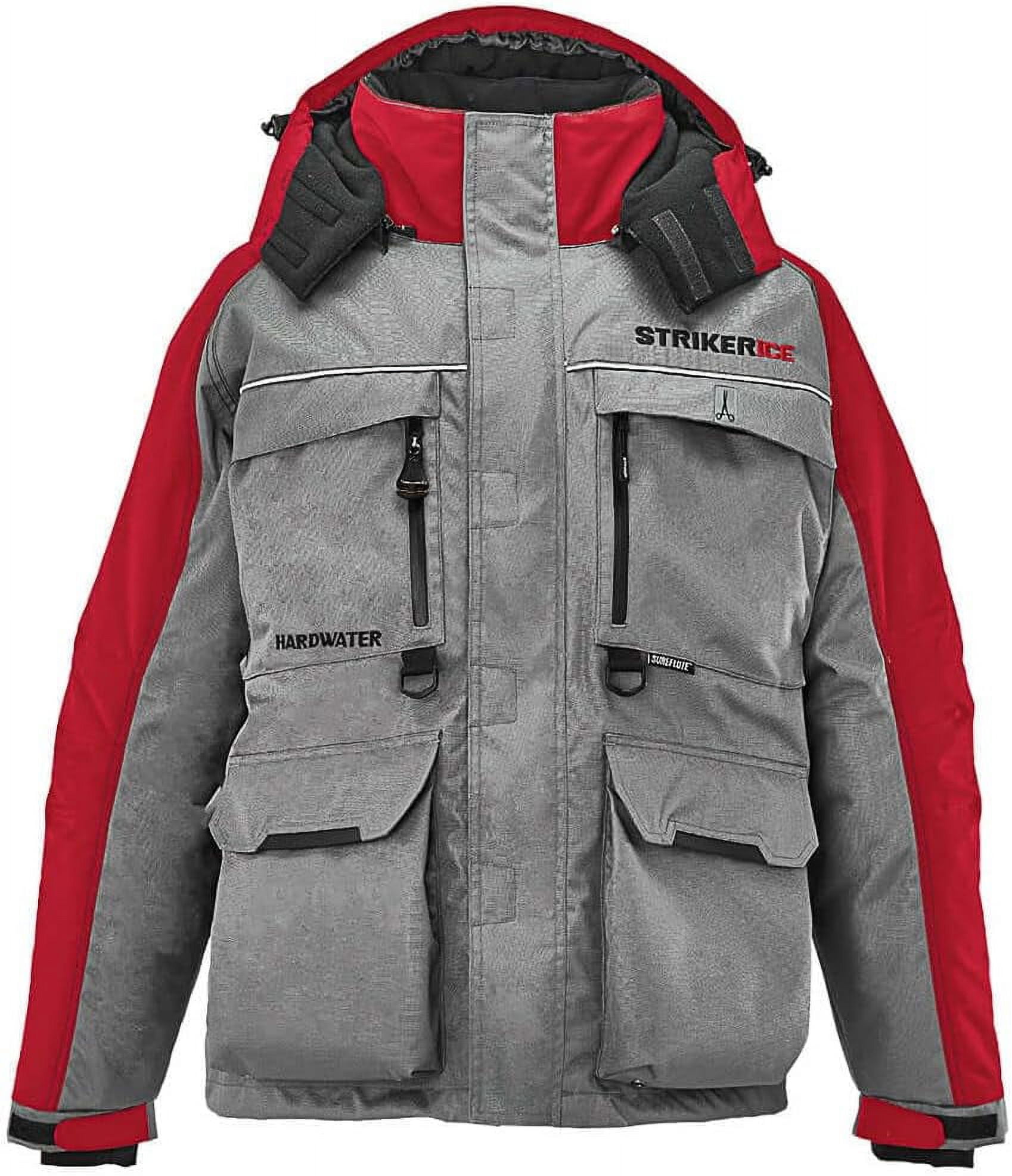StrikerICE Men Hardwater Jacket Sureflote Flotation Technology Gray Red L Walmart