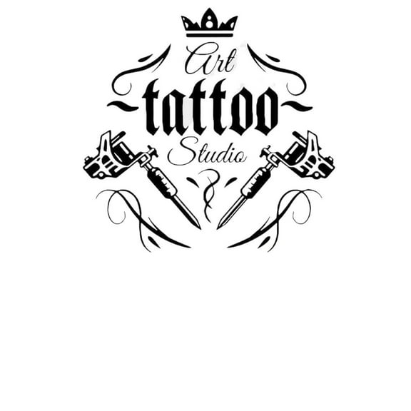 Striking Art Tattoo Studio Sign Wall Sticker Vinyl Interior Decor Window Decals Tattoo Salon Shop Logo Wall Poster Removable Mural 58x57cm