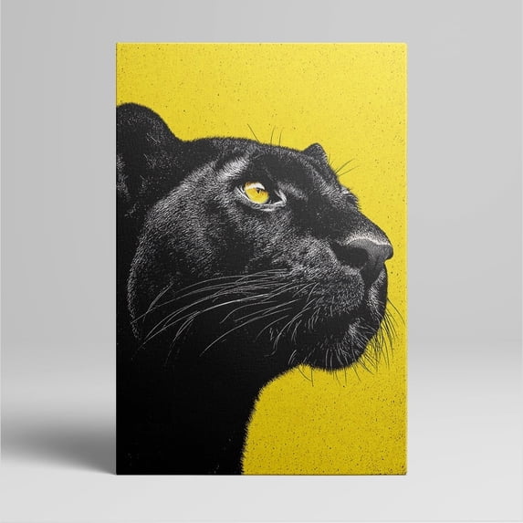 Striking Black Panther Portrait Canvas Wall Art