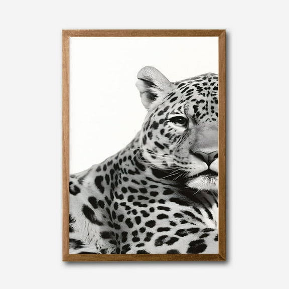 Striking Black and White Leopard Canvas Wall Art  Modern Minimalist Animal Print