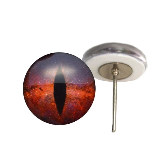 Striking Red Galaxy Dragon Glass Eyes on Wire Pin Posts