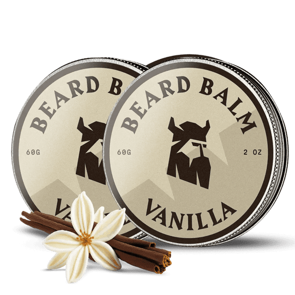 Striking Viking Vanilla Beard Balm Men Grooming Styling Balm Natural Conditioning 2 Pack Tin