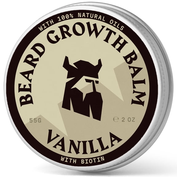 Striking Viking Beard Growth Balm with Biotin for Men 2 Oz, Vanilla
