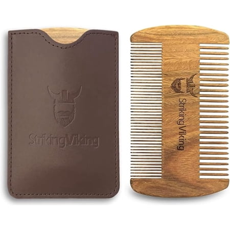 Striking Viking Sandalwood Beard Comb Wide Tooth Wooden Anti Static Grooming Comb Brown