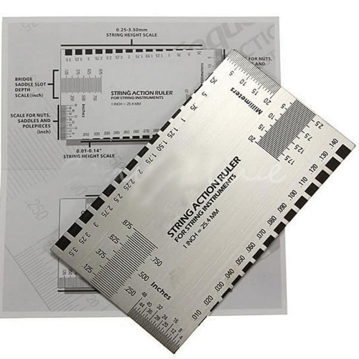 String Action Ruler Gauge Tool for Electric Bass and Acoustic Guitar