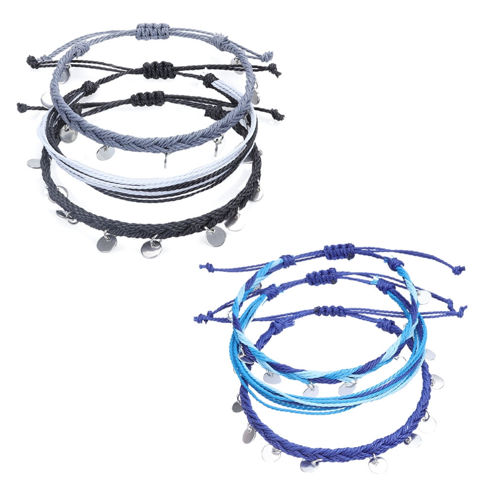 String Ankle Bracelets Waterproof Rope Anklets Braided Beach Boho Coin