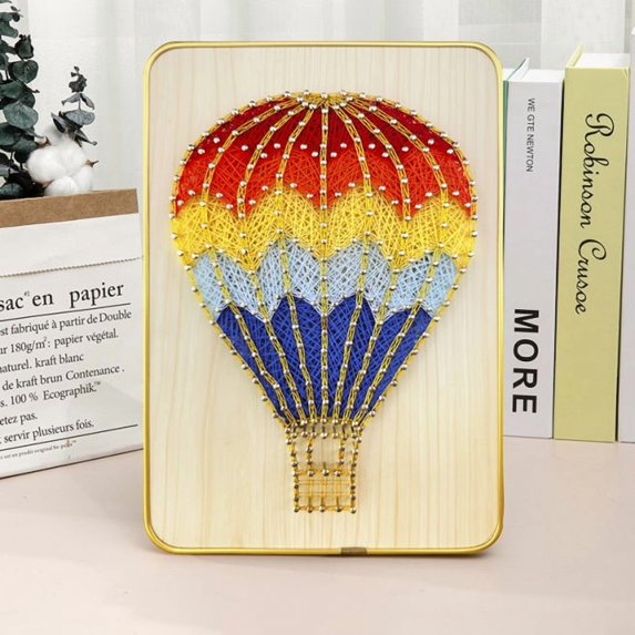 String Art DIY Kit - Air Balloon. Wizardi Craft Kit F07-M12-5-DHACE28035