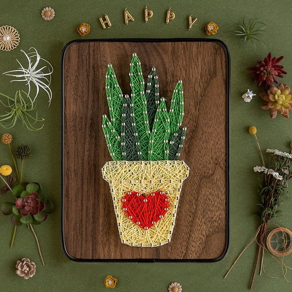 Wizardi String Art DIY Kit - Aloe F07-M12-3-DH9004